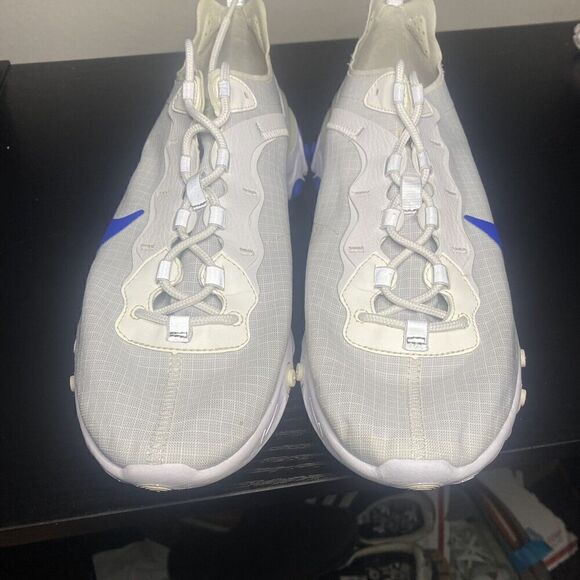 Nike React Element 55 Running Shoes White/ Royal Blue Sneakers SZ 11 BQ6167-100 - Picture 4 of 11